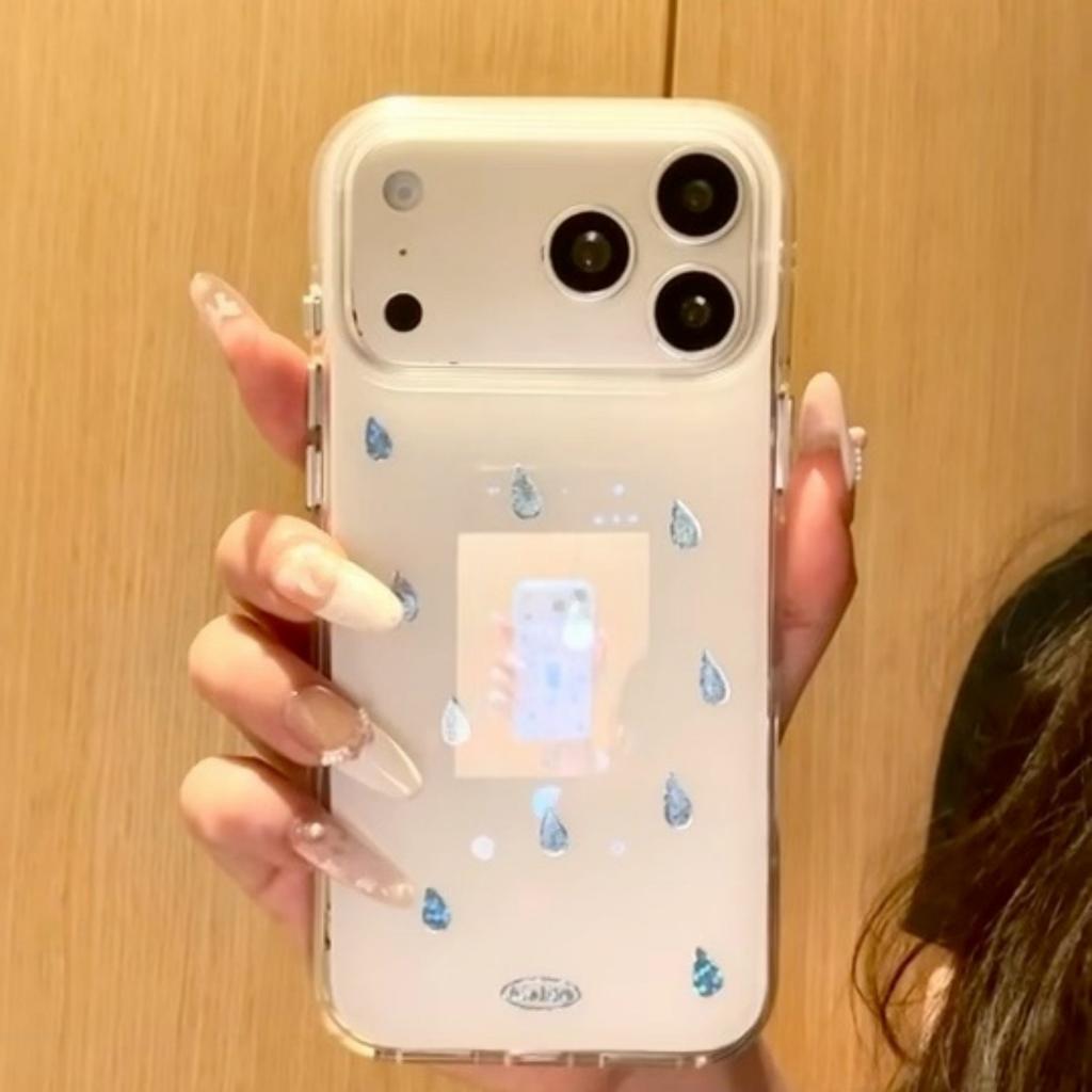 Blue Raindrop iPhone 17 Pro Case for iPhone 16 Pro Max 14 15 Protective Cover Durable Slim Fit