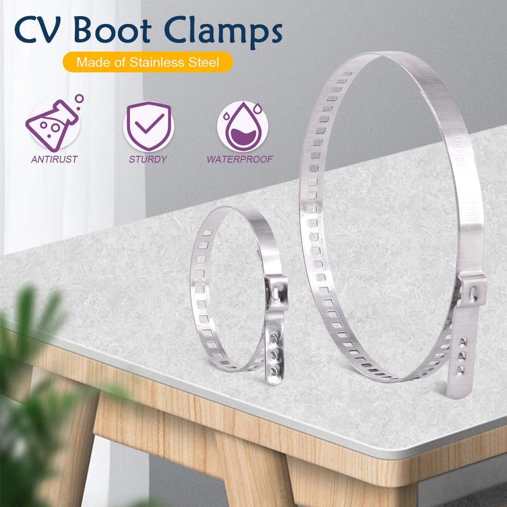 CV Boot Clamp Assortment Kits Universa Adjustable Stainless Steel Drive Shaft Joint Boot Crimp Pipe Clamp Kit 20-50mm 50-120mm