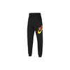 Kids Logo Breathable Printed Cuffed Sports Knit Pants Kids Bottoms Black CJ7863-020
