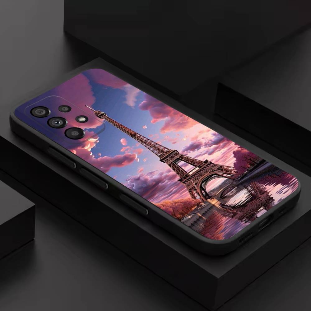 P-Paris Art Eiffel T-Tower For Samsung S 26,25,24,23,22,30,21,10,9,Ultra,Plus,Lite,FE,4,5G Phone Case Black Soft Case SamsungS20lite