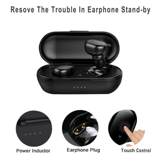 

Y30 Стильные Bluetooth-совместимые гарнитуры, удобные в ношении Bluetooth-совместимые 5.0, длительное время ожидания чёрный