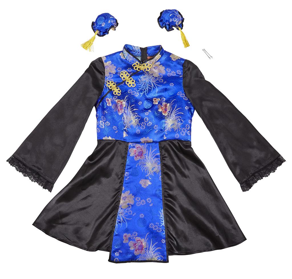 Clearstone COSCHU! Cosplay Halloween Chinese Costume for Kids and Juniors, 150cm Girls, Blue