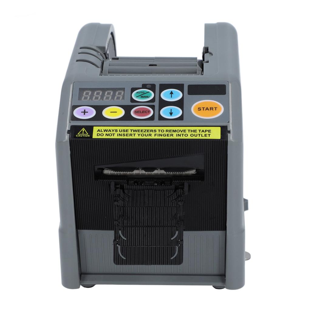 Distribuitor Automat de Bandă Tăietor Mașină Electrică de Tăiat Panglică Lățime 6‑60mm Lungime 999mm pentru Expediere Ambalare Cadouri Gri