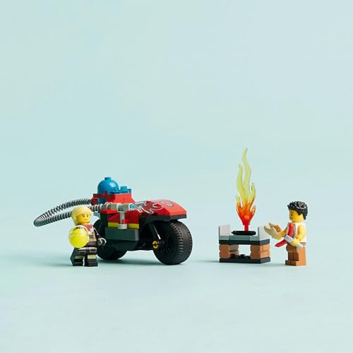 LEGO City Fire Rescue Bike Toy, Gift for Birthdays, Educational Building Blocks, Christmas, Boys and Girls, Ages 4, 5, and 6, Vehicle, Miniature Car,