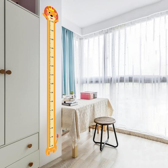 Animal Baby Growth Chart Decal Self-Adhesive Children Bedroom Play Room Nursery Boys Girls Height Measurement Ruler Wall Sticker