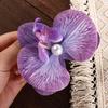 Pearl Flower Hair Clip Cloth Girl Hair Clip Cute Orchid Flower Hairpin  Girl