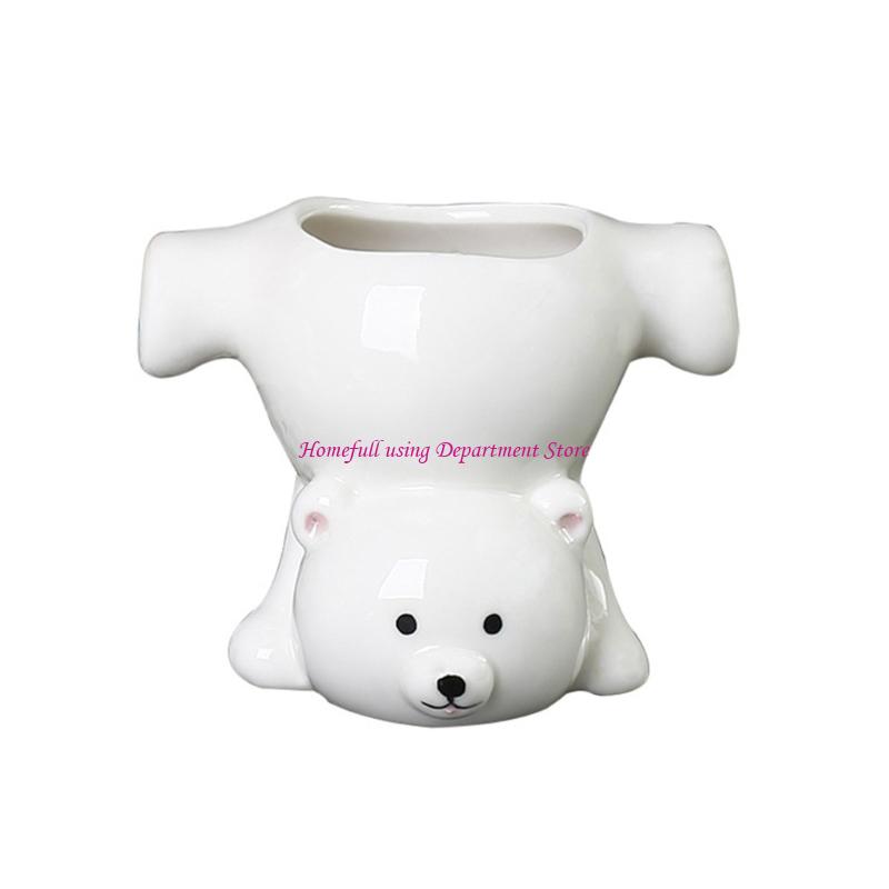 Novelty Upside Down Bear Planter Handcrafted Lovely Bear Plant Pot For Plant And Office Accessories