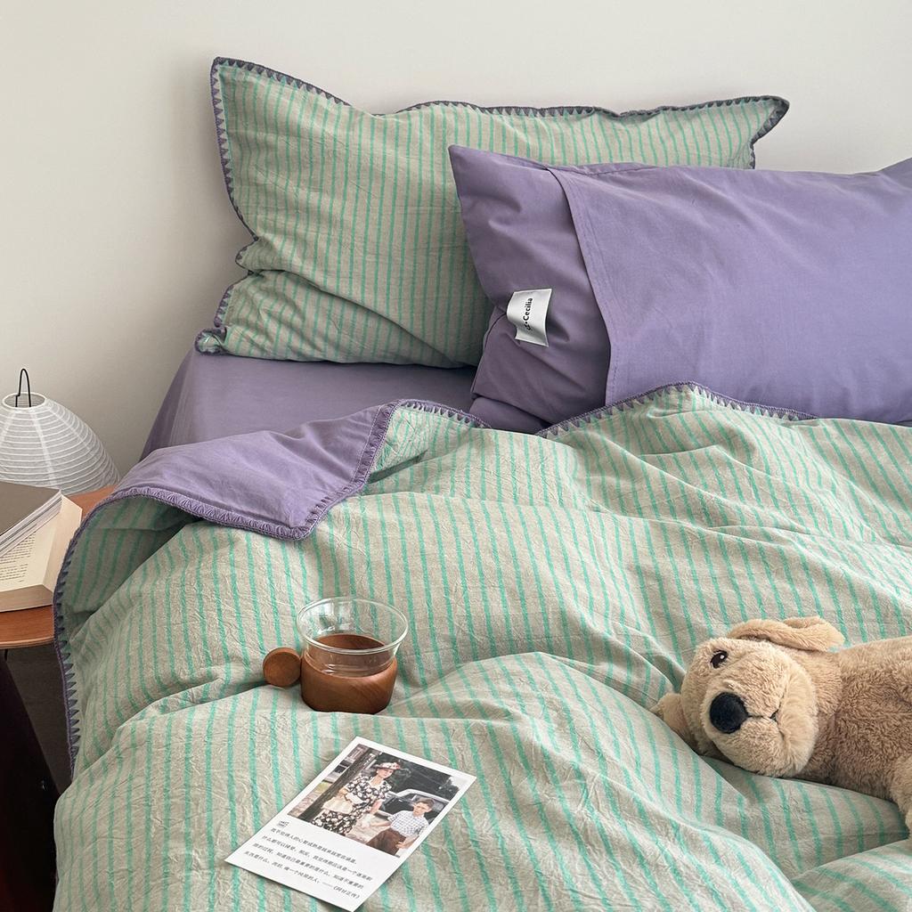 Literary And Artistic Surprise Sheets, Cotton Dyed Cotton Mattress, Quilt Cover, Quilt Cover, Dormitory Bedding, Bed