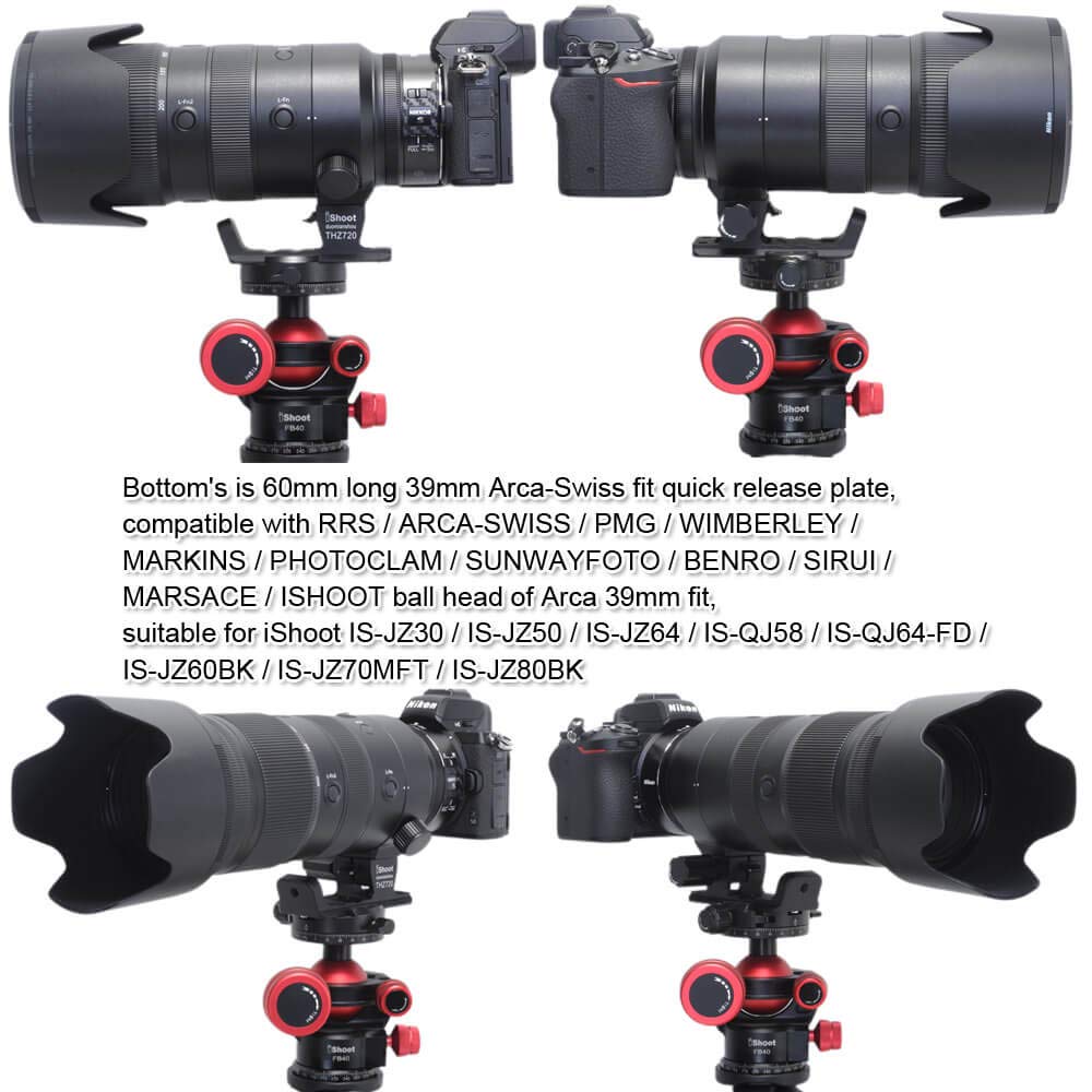 iShoot Camera Ring Tripod Mount Tripod Mount Ring Lens Support Collar Lens Bracket Collar Tripod Socket Compatible with Nikon Nikkor Z VR Ball Head