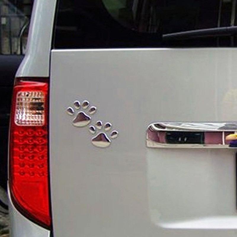 2pcs/set 3D Animal Dog Cat Footprints Decal Auto Accessories Car Sticker