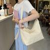 Retro-Streifen Damen Große Kapazität Canvas Umhängetasche Einfache Tragbare Damen-Tote Achseltaschen Niedliche Pendler Damen Handtaschen