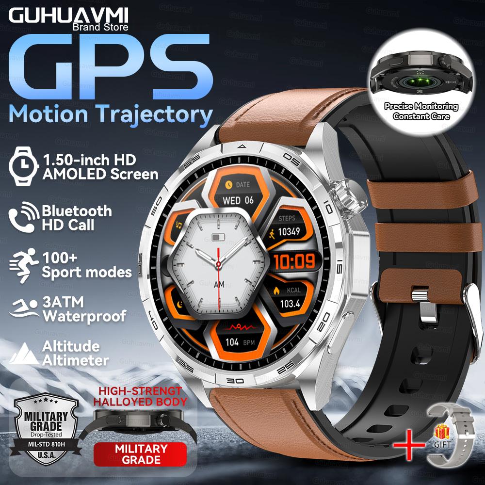 New Watch 6 Pro Outdoor Sports Smartwatches For Men Bluetooth Call GPS Track Altitude Pressure Heart Rate Health Smart Watch