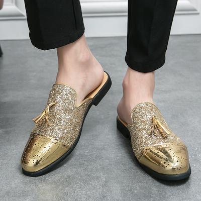 Bling Luxus Halbschuhe für Herren Große Größe 38-47 Leder Slipper Herren Pantoletten Quaste Freizeitschuhe Mann Sommer Zapatos De Hombre