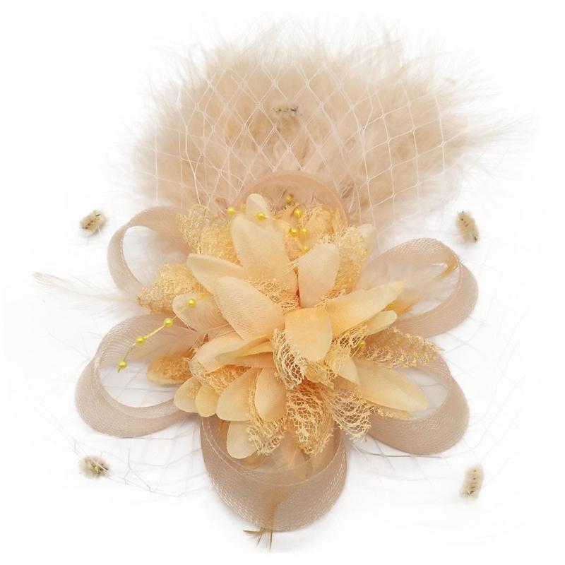 1920s Flower Hair Clip for Women Flapper Headpiece Headwear for Party Party Elegant Feather Large Flower