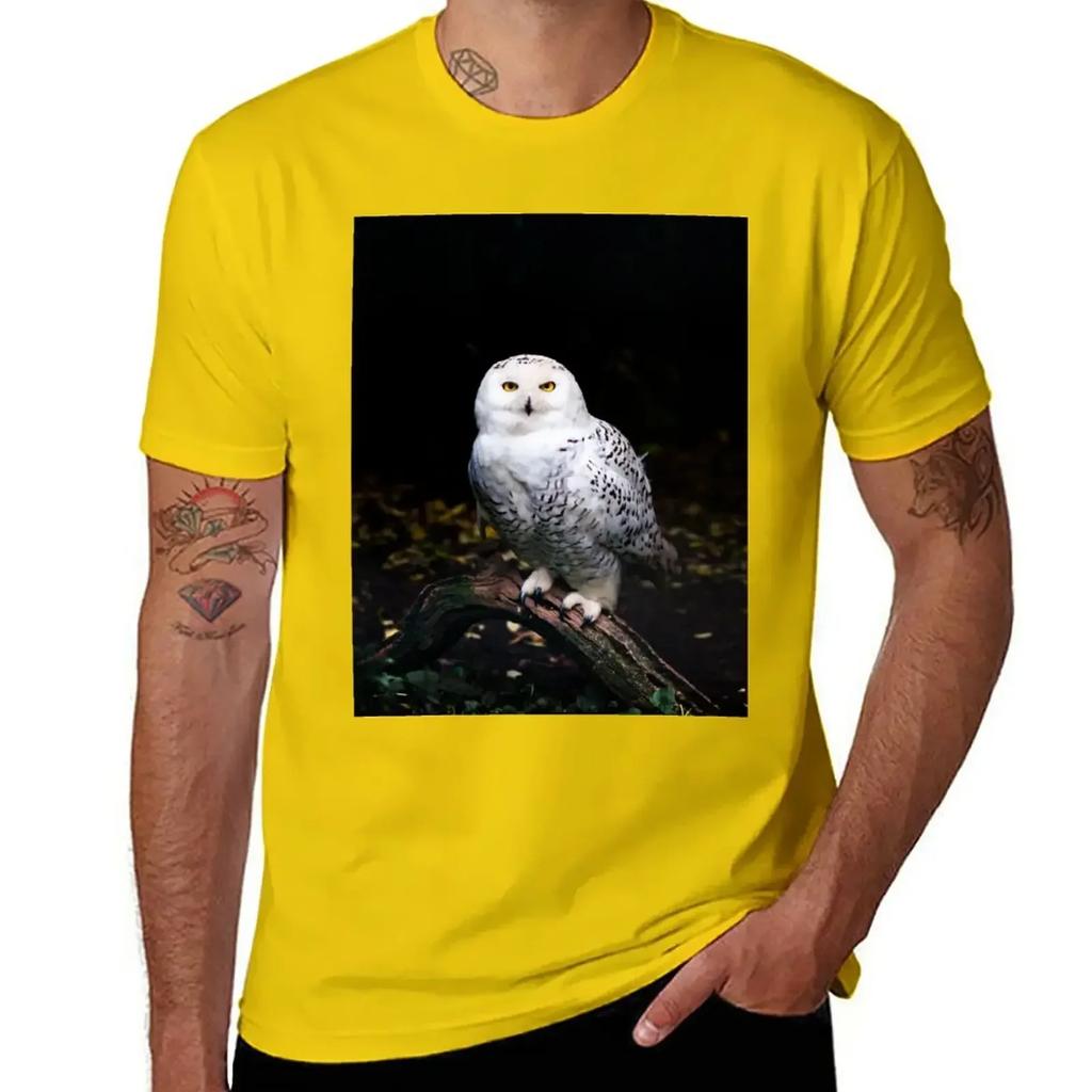 Majestic Winter Snowy Owl T-Shirt Boys Whites Boys Animal Print Customs Design Your Own Mens Funny T Shirts