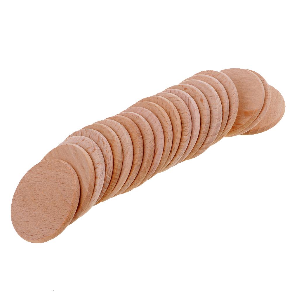Pack of 20 Pieces Unfinished Wooden Slices,Wood Unpainted Wooden Pieces for