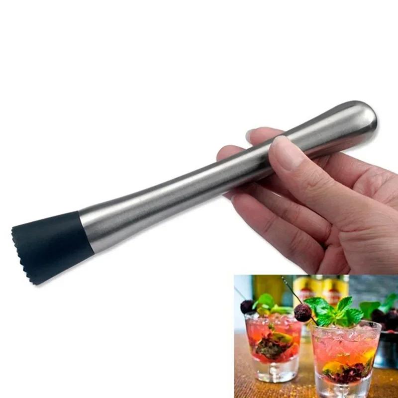 Stainless Steel Cocktail Muddler Wine Mixing Stick Bar Cocktail Shaker Mojito Mint Muddler Ice Crusher Hammer Bartenders Barware