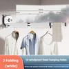 Non Perforated Suction Cup Wall Mounted Folding Clothes Rack Saves Space Room Balcony Invisible Telescopic Clothes Rack