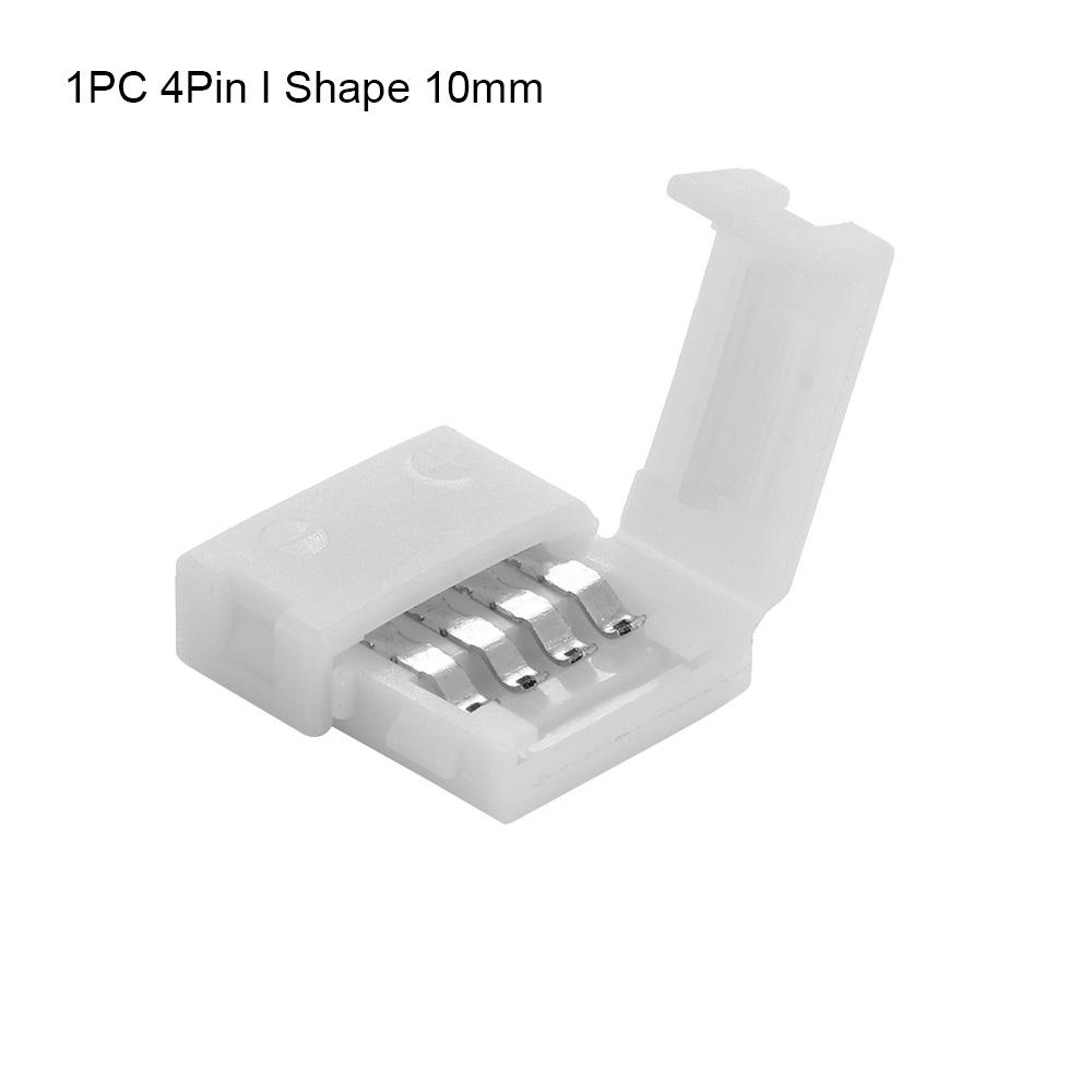Quality 10mm Connector 4 Pin L T Cross Shape PCB Solderless Corner Connector Strip Connector For RGB 3528 5050 Led Strip Light