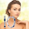 Delicate Small Round Hoop Earrings For Women Fashion Blue Crystal Zircon Elegant Lady Accessories Party Jewelry Birthday Gifts