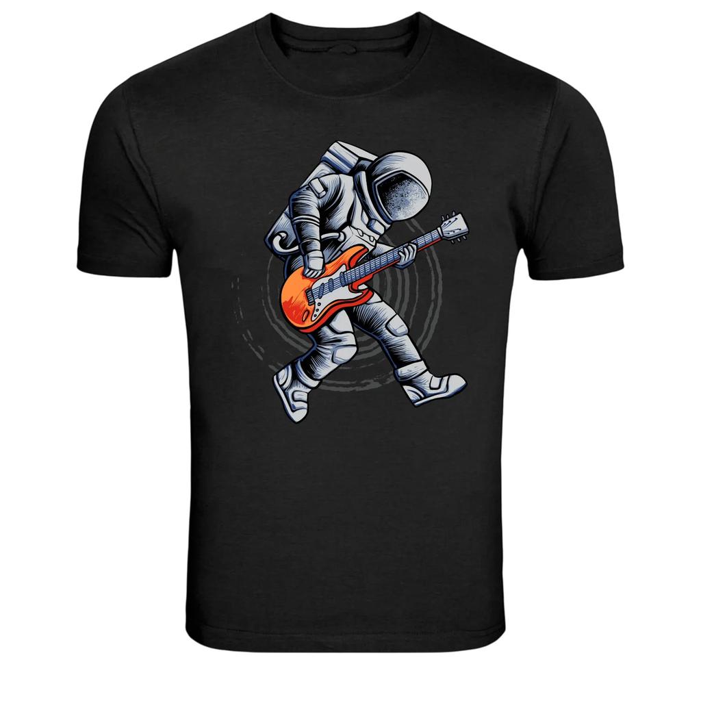 Astronaut Playing Electric Guitar Space Rock Graphic T-Shirt