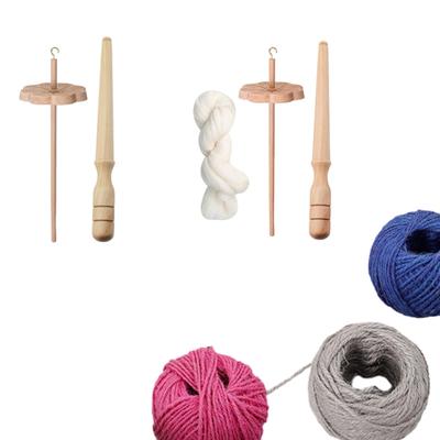 Flower Shape Drop Spindle Wooden Yarn Making Portable Weaving Spindle Crafting Supply Hand Carved for Knitted Felting Woven