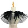 Women's Feather Double Layer Mesh Shrug Capes Shawl False Collar Witch Cosplay Costumes for Halloween Carnivals Party