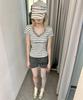 HETIT Stripe Military Cap (Light Gray)