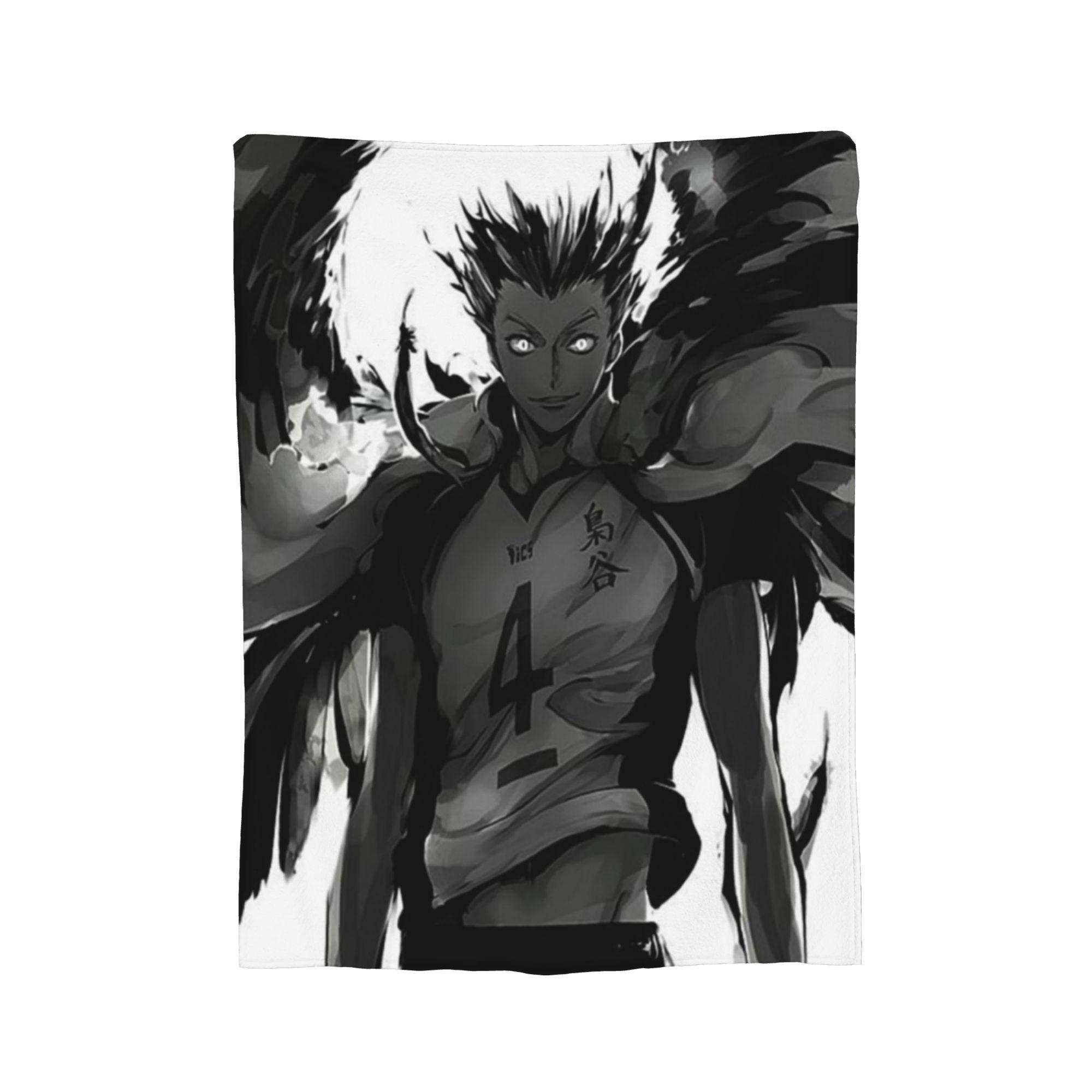 

Haikyuu Japanese Anime Flannel Blankets Hinata Shoyo Customized Throw Blanket for Sofa Bedding Lounge 125*100cm Quilt, 75x90cm