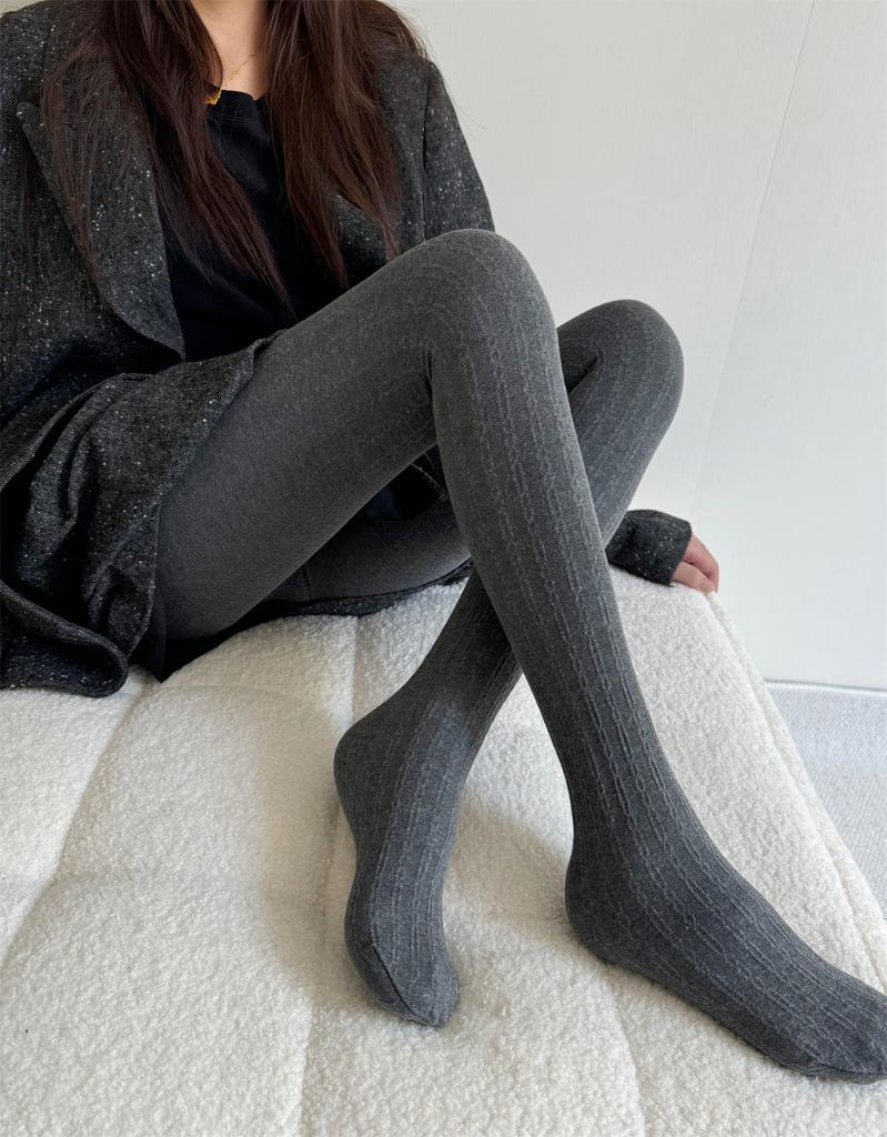 5colors Vertical Striped Tights Lolita JK Style Women Retro Knitted Leggings Thermal Slimming Pantyhose Trendy Stocking Leggings