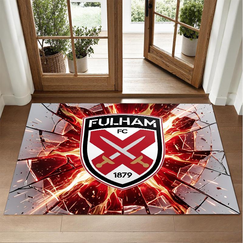 Fulham Voetbal Design Kristalfluweel Tapijt Zacht Decoratief Matje voor Slaapkamer Entree