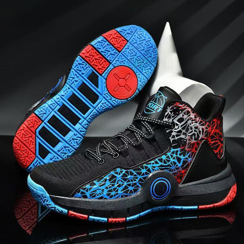 

Basketball shoes summer fashion trend sports shoes soft sole rebound comfortable basketball shoes student contrasting color men s shoes 45