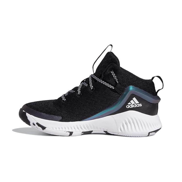 

Adidas Lockdown J Mid top Children s Basketball Shoes Black White Teenagers FZ1696 39⅓