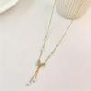 French Style Women Gold Plated Butterfly Tassel Pendant Necklace Suitable For Daily Party Wear Birthday Gifts Bridesmaid Jewelry