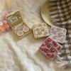 Contact Lens Storage Case Portable Lens Case With Mirror Travel Lens Box Pink For Makeup Bag Travelers Work