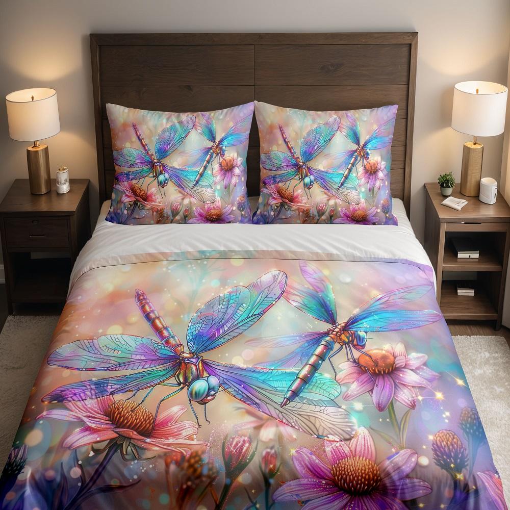

Dragonfly Boho Gypsie Duvet Cover Set UK Single Double Queen Full King Size Bed Linen Set 140x210cm