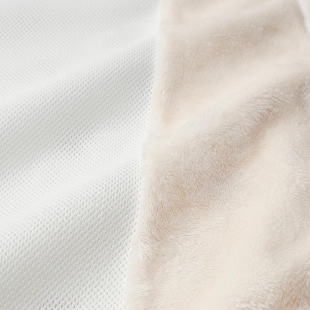 MIKIHOUSE Bear Microfiber Baby Sleeper Sleep Sack White Plain Design Snap Closure Breathable Mesh Back Made in Japan W50 x H60cm Boys Girls Kids
