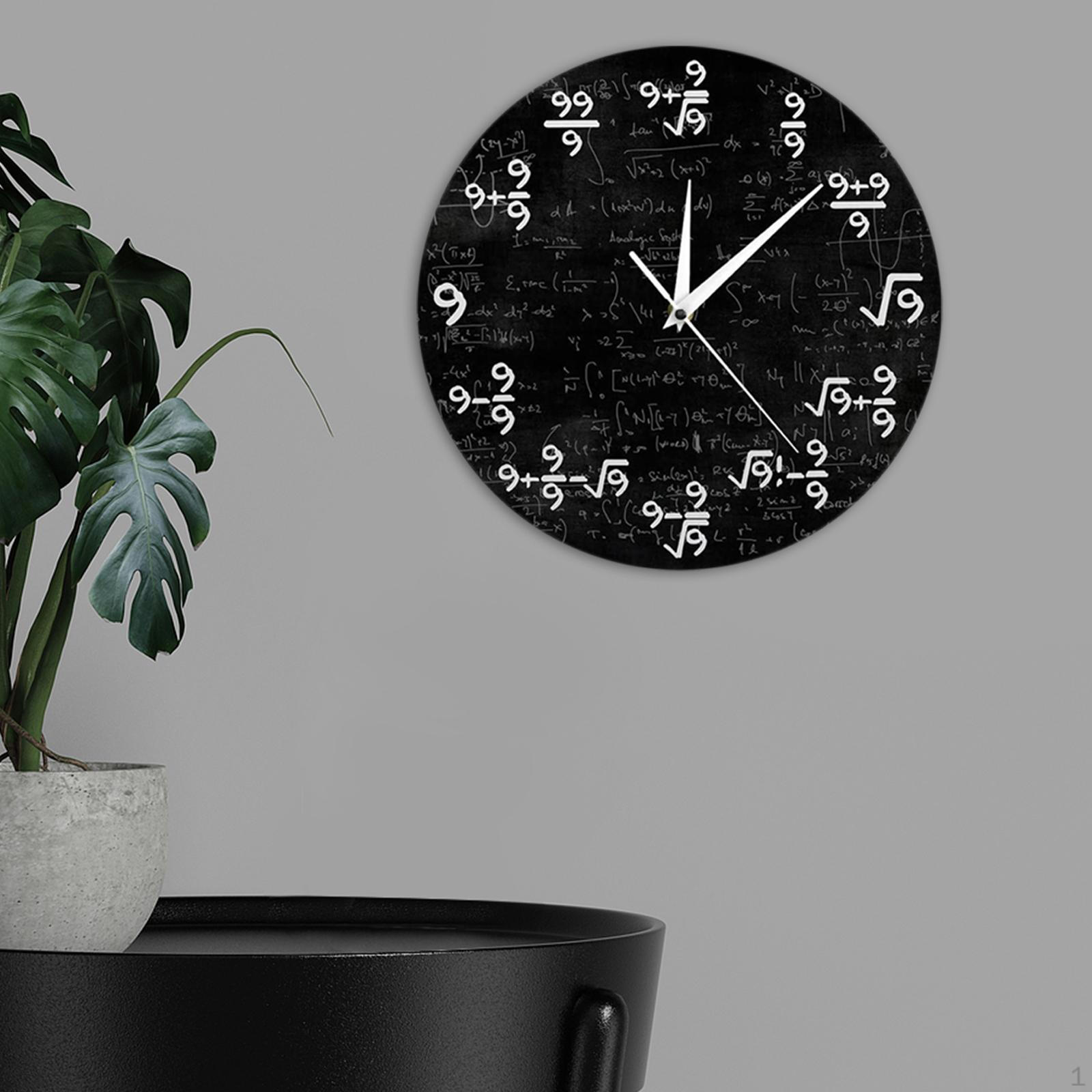 

Math Wall Clock,Battery Operated Decorative Clock for Living Room, Classroom, Each Hour Marked