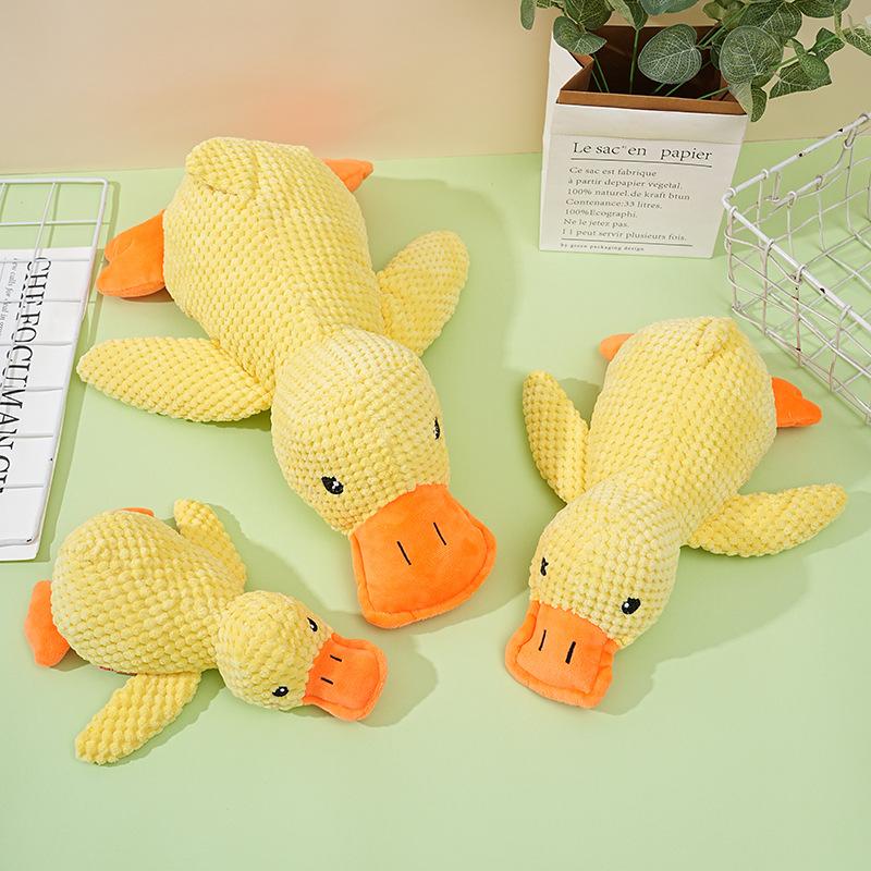 Plush Dog Toy Simulation Duck Interactive Squeaky Puppy Toy Clean Teeth Chew Bite-resistant Stuffy Dog Toy Accessories