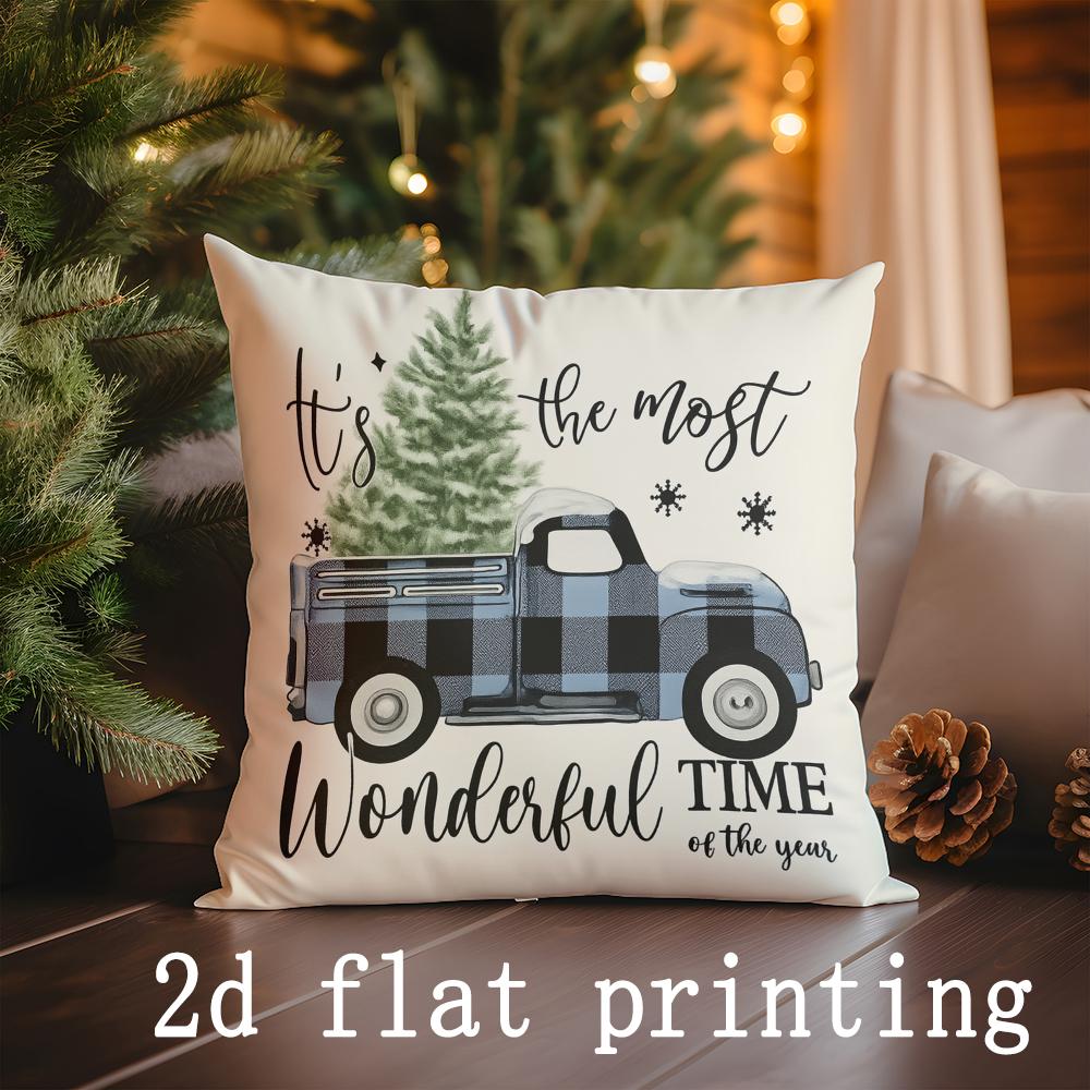 Dekokissenbezüge mit Weihnachtsmotiv, Muster, Kissenbezug, geeignet für Sofa, Schlafzimmer, Auto-Kissenbezug