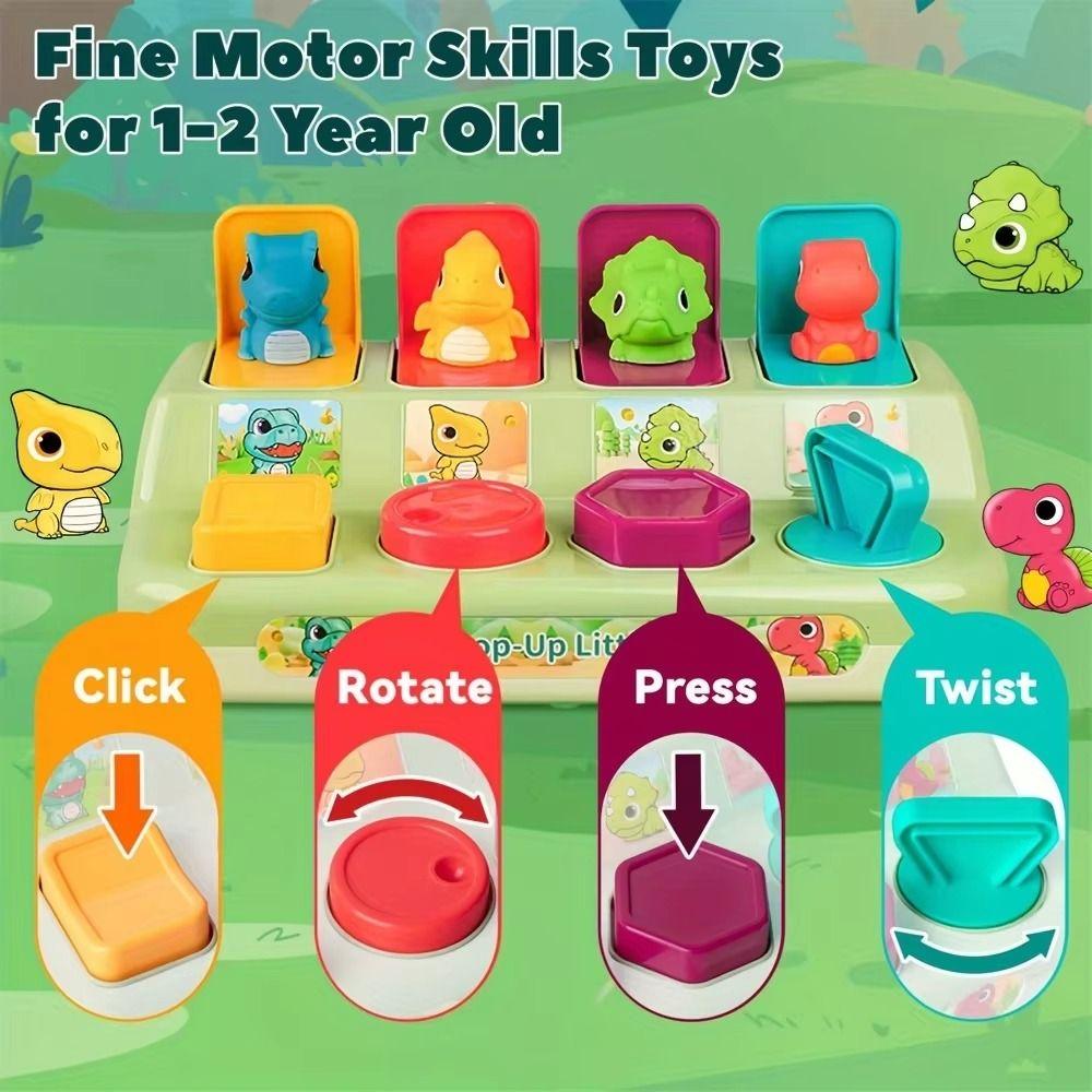 Button Interactive Animal Toy Box Montessori Activity Pop Up Toy Exercise Baby Fingers