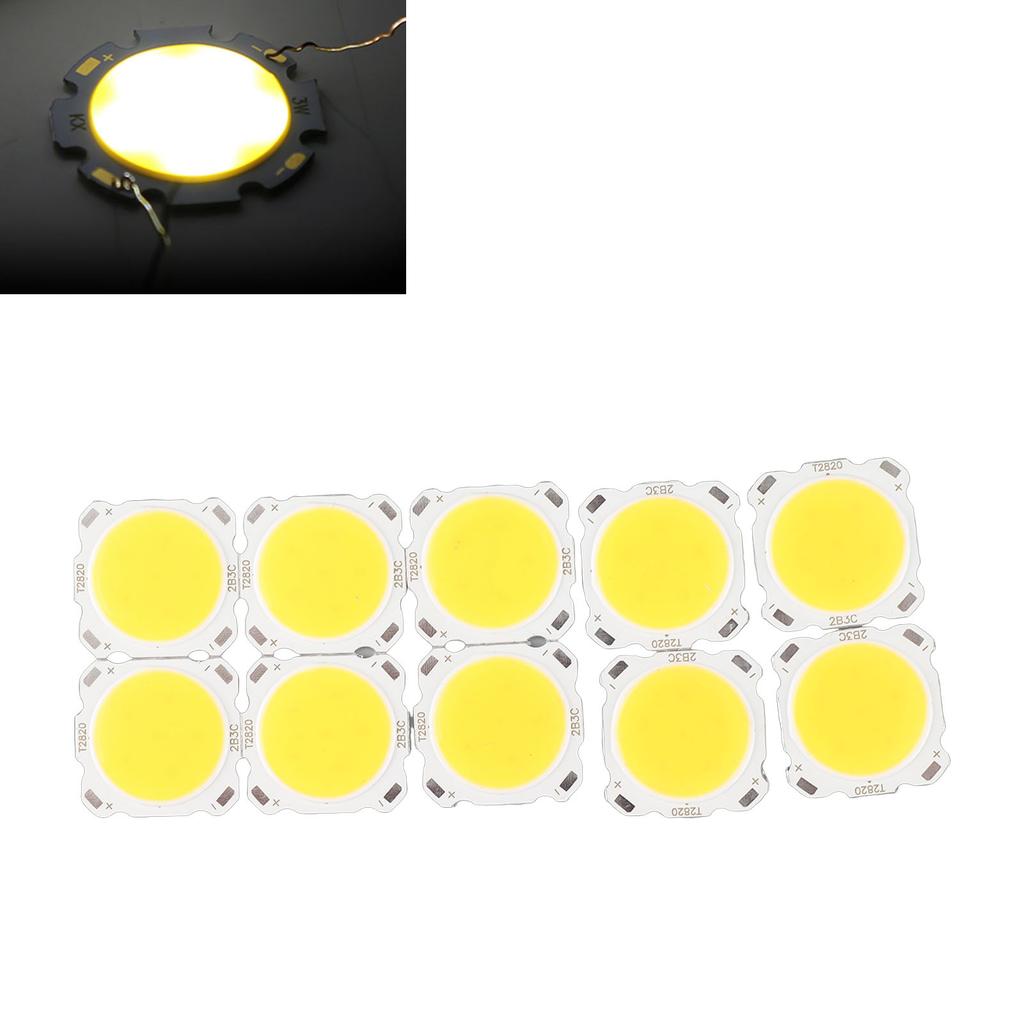 10pcs Round COB 3W High Power LED Chip Bulb Lamp Light Warm White