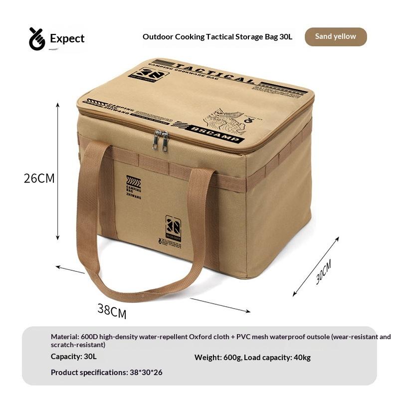 42L Insulated Outdoor Storage Bag Large Capacity Folding Waterproof Picnic Box for Camping Equipment Organizer Tactical