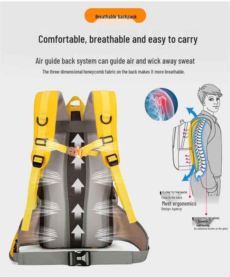 Lightweight & Waterproof Reflective Hiking Backpack - Large Capacity for Men & Women, Ideal for Camping, Cycling, and Outdoor Activities