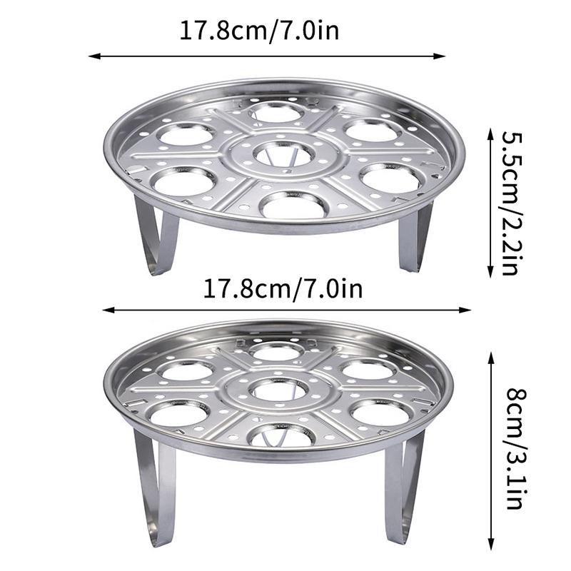 1Pieces Multifunctional Steamed Egg Rack Stainless Steel Steamed Bun Dumplings Steaming Rack Durable Steamer Outdoor Tableware