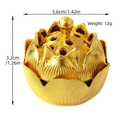 1pc,Fingertip Lotus Incense Burner, Alloy Burner Desktop Decoration, Ash Collector With Cover For Tea House (Without Incense)