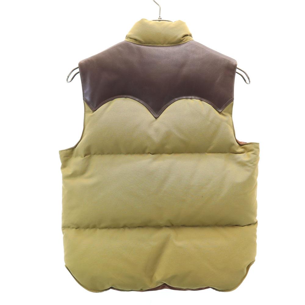 Cloverleaf Long Sleeve Leather Switching Down Vest Women Used