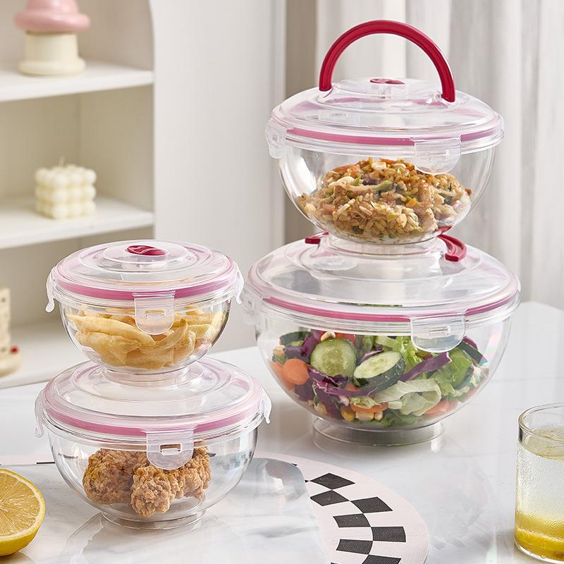 

4-piece High-end Sealed Food Storage Box with Easy To Clean Design and Handle Suitable for Meal Preparation and Bento Box красный