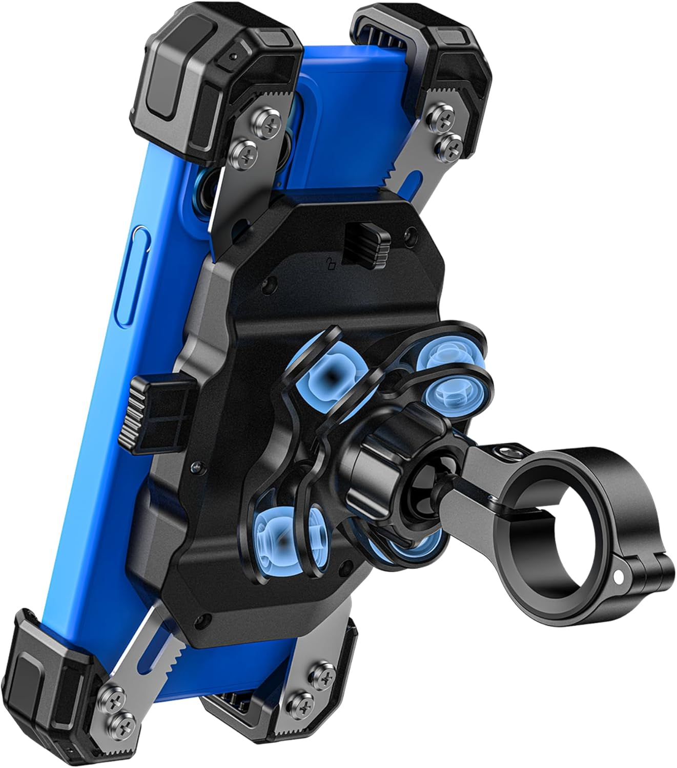 

Крепление для телефона на мотоцикл с виброгасителем, 1-секундная фиксация, держатель для телефона на велосипед с монтажным основанием на руль из алюминиевого сплава, управление одной рукой