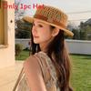 Vintage British Style Straw Hat With Sun Protection For Summer Travel